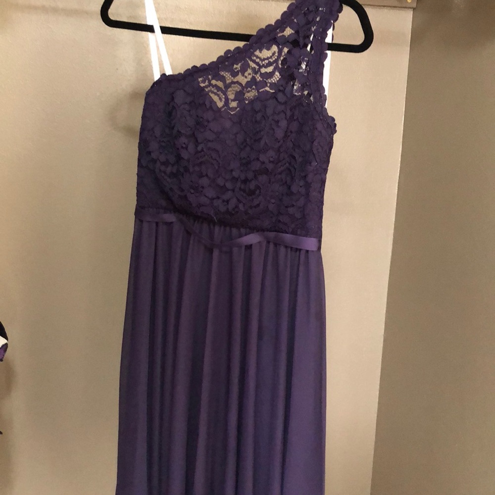 One Shoulder Purple Bridesmaid Dress